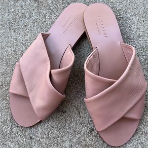 Everlane Leather Crossover Flat Sandal